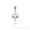 316L SURGICAL STEEL WING HEART TEARDROP DANGLE BELLY BUTTON NAVEL RING 